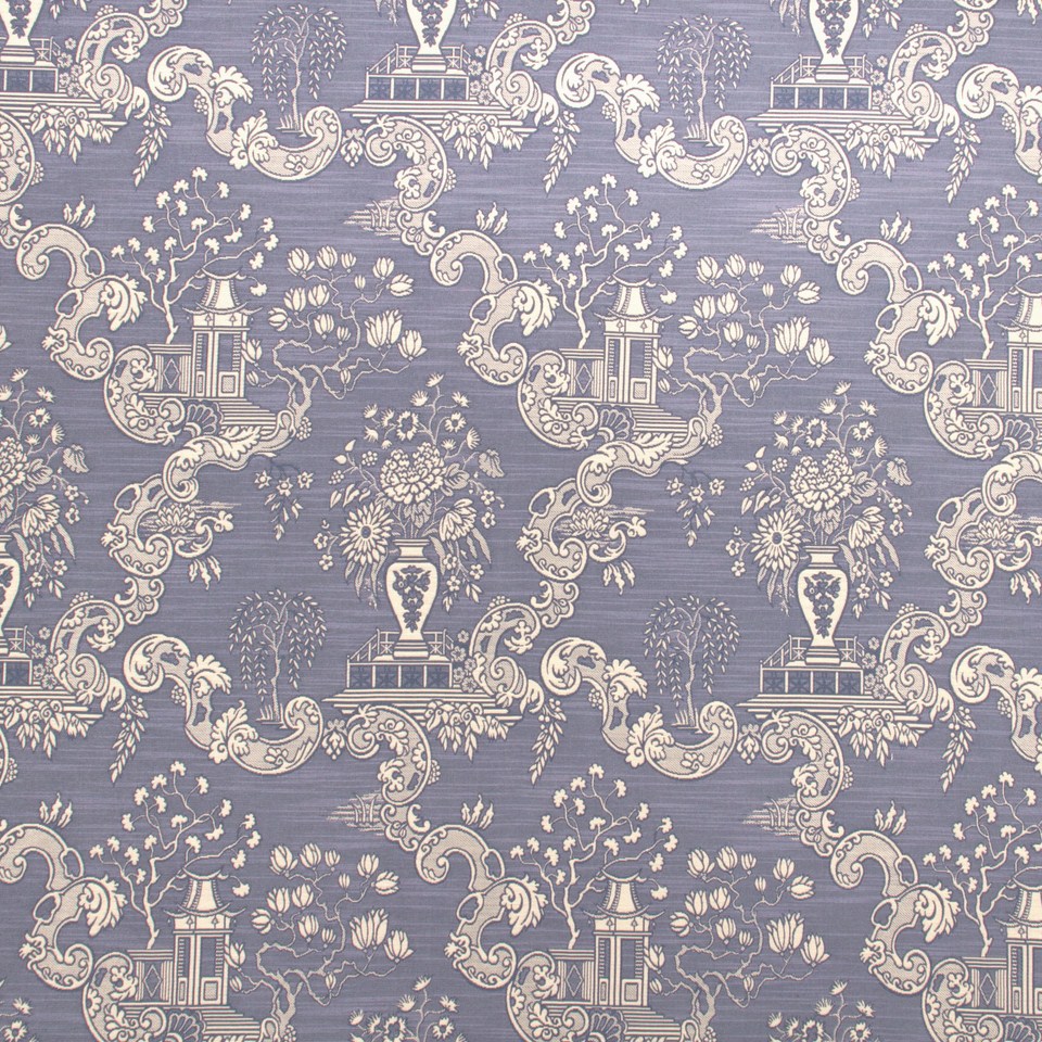 Schumacher Fabric Drapes in Upton